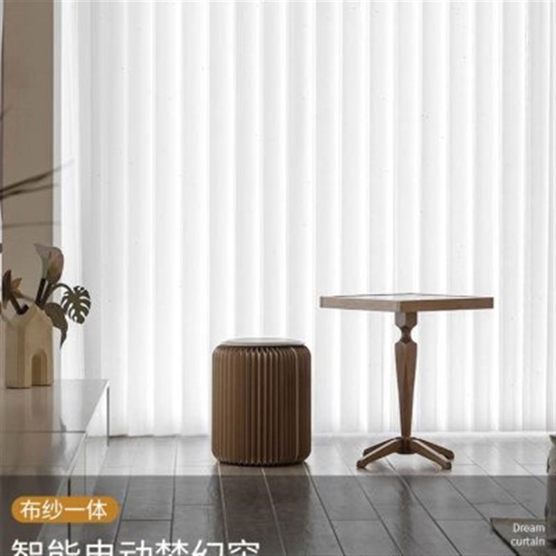 电动梦幻帘窗帘遮光2023新款客厅阳台G卧K室纱帘垂直W竖百叶窗帘