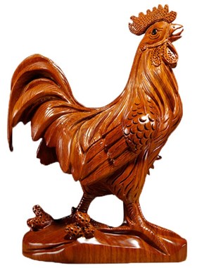 花梨木雕大公鸡摆件实木s十二生肖动物鸡家居客厅装饰送礼工艺品