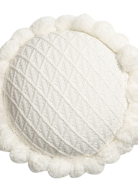 蔓越家 bins北欧风蓝色圆形蒲团床头靠枕抱枕靠垫客厅沙发腰枕靠