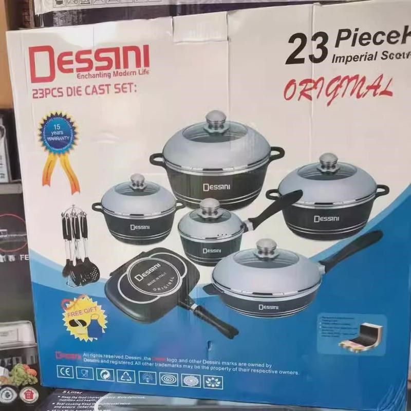 dessini23pcsset件y套套锅锅具不粘锅麦饭石套装锅铝锅套装套件