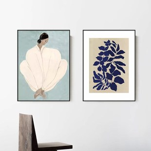 北欧奶油风客g厅装 饰画抽象马蒂斯组合挂画简约艺术沙发背景墙壁