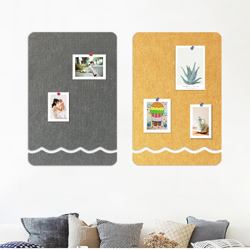 圆角波浪毛毡板幼儿园作品展示板照片墙I宣传栏留言板公告栏软木