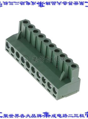 EM256510H 端子块连接器10POS插头I母插口5.08mm绿色自由悬挂