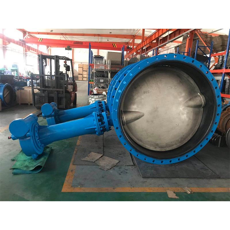 加长杆法兰蝶阀软密封涡轮球墨铸铁蝶阀厂家供应天津341-10