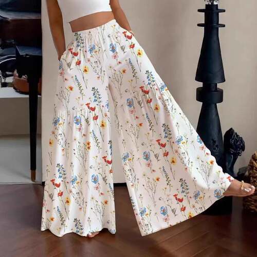 Women's Summer Floral Long Pants
