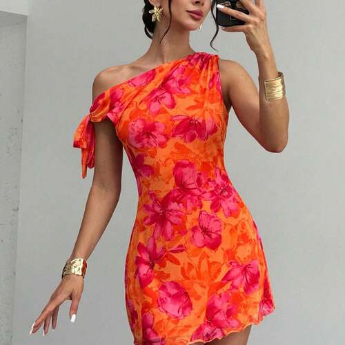 Women's New Floral Off-Shoulder Elegant Mini Dress