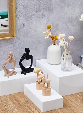 白色5件套亚克力盒子自助餐食品甜品道具展示盒空心亚克力五面盒