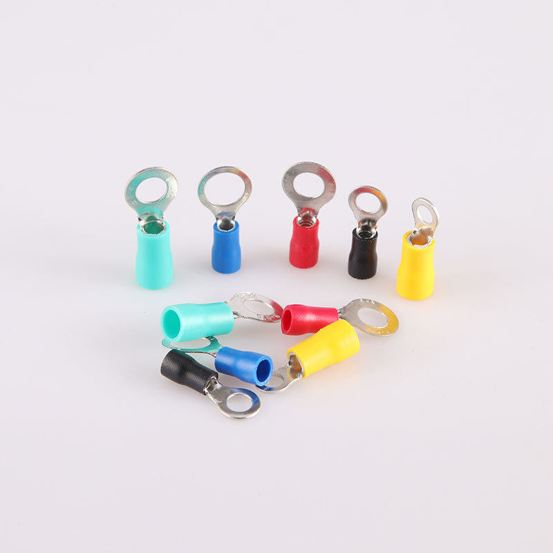 紫铜绝缘冷压端子RV1.25-3.2 RV2-3-4-5-6-8接线端子O型3.5-5-6