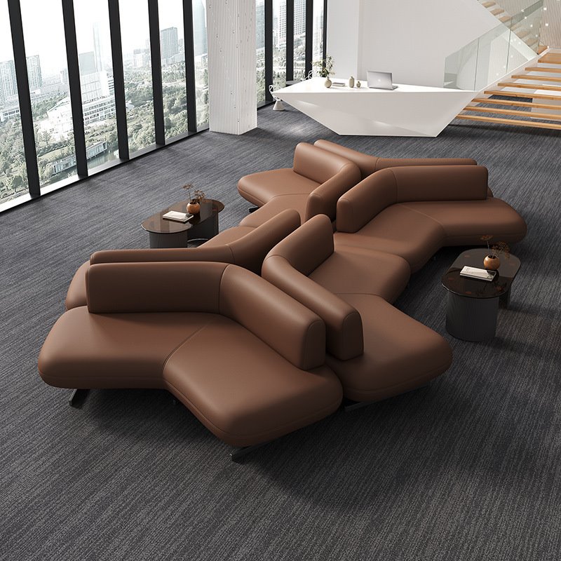 售楼处洽谈沙发酒店大厅大堂商务接待会客银行休息区等候皮艺沙发
