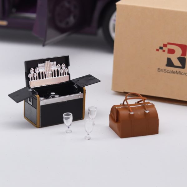 高档专用SC摆件1:18酒柜收藏 B豪华 汽车模型劳斯莱斯行李包餐具