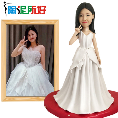 捏泥人真人定制软陶人偶粘土公仔泥塑3d人像手办玩偶蜡像结婚礼物