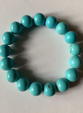 高档单手串女士圈新款民族风手链湖北绿松石流行佛珠蓝松石时尚饰
