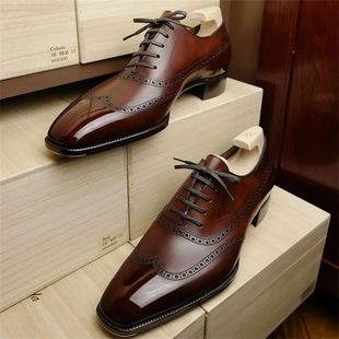 Lace Classic Oxford Toe Shoes Pointed Men Comfor Handmade