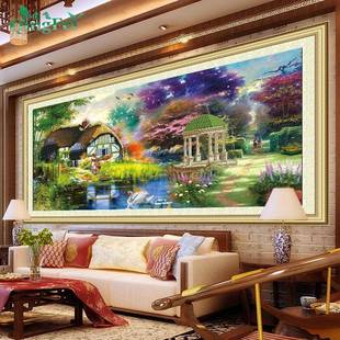 爆款5D精准印布梦幻家园十字绣欧式油画风景梦幻小屋梦幻田园