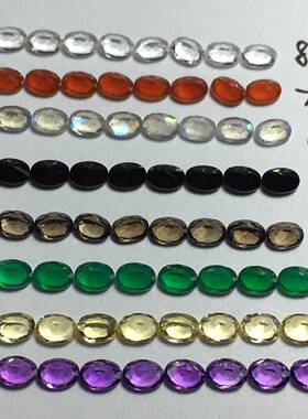 爆款有各种天然白水晶红玛瑙绿玛瑙黑玛瑙茶晶紫晶黄晶拉长石3*4