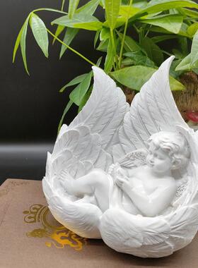 爆款欧式可爱丘比特天使摆件树脂天使情人节工艺品卧室桌面装饰品