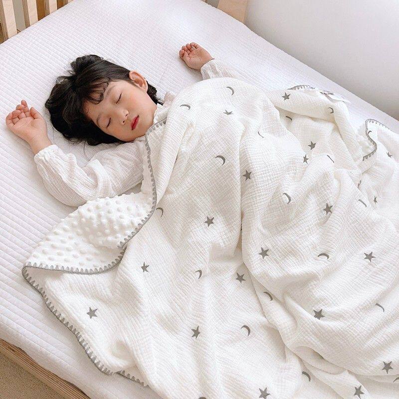 朗骏豆豆毯婴儿毯子宝宝四季新生纱布幼儿园小被子儿童盖毯夏季