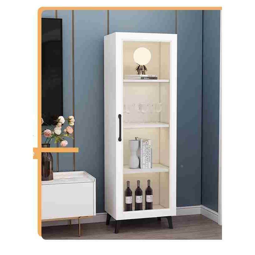 美式餐边柜酒柜玻璃门客厅角落收纳柜轻奢厨房碗碟柜子简约置物柜