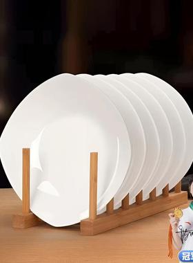 高档纯白骨瓷釉下彩菜饭盘家用方汤盘无铅镉耐高温微波炉陶瓷餐具