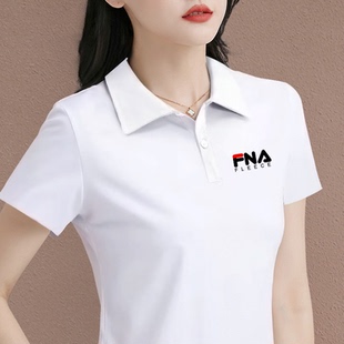 裴乐官方旗舰店菲乐纯棉短袖 T恤女士2025夏季 新款 翻领POLO衫