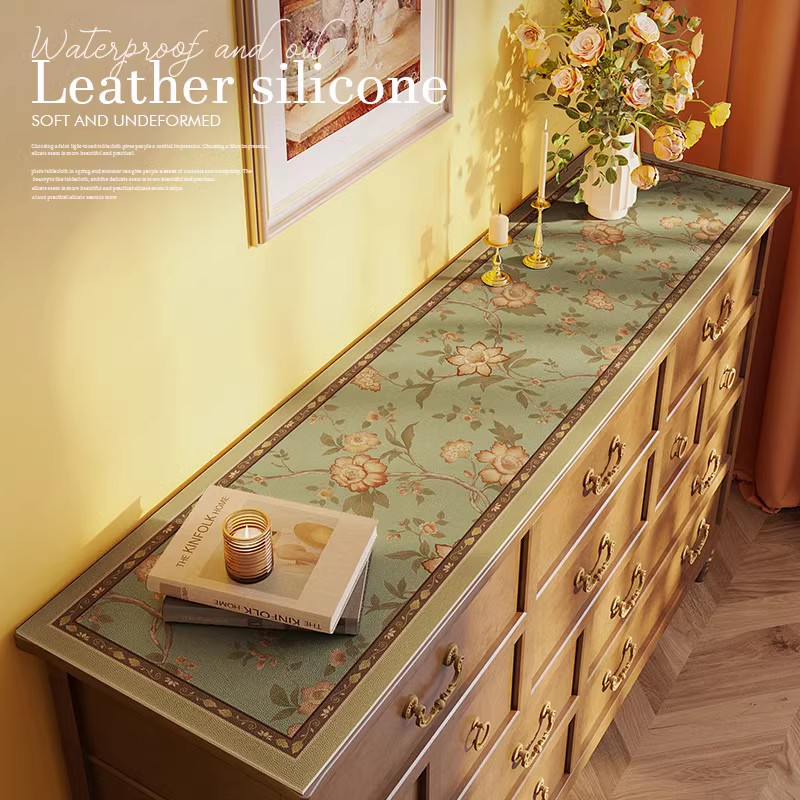 鞋柜台面桌垫餐边柜保护垫防水防油免洗电视柜桌布美式高级感桌布