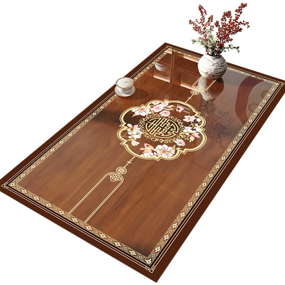 新中式餐桌垫子防水防油防烫免洗pvc透明桌布客厅实木茶几桌布