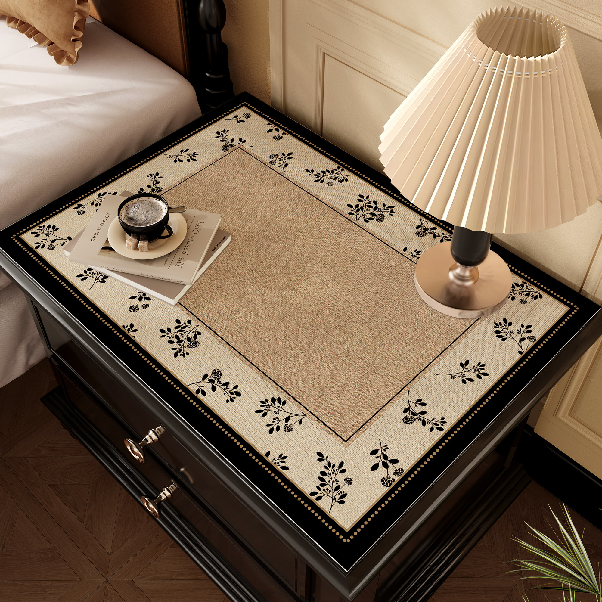 法式中古风床头柜桌垫免洗防水防油台面保护垫冰箱洗衣机防尘盖布,居家布艺,桌布,淘宝优惠券,粉丝福利购,淘宝优惠卷