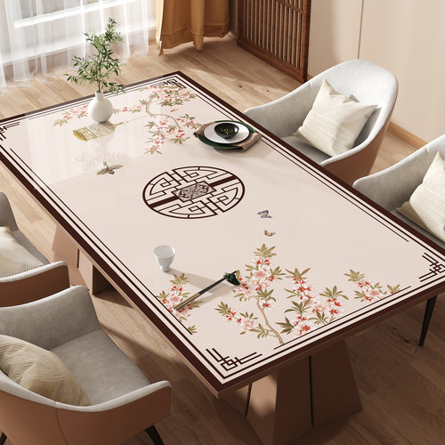 新中式pvc餐桌垫防水防油免洗