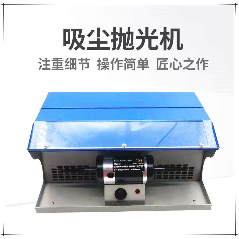 DM-5台式双头吸尘抛光机带灯管可调速双头布轮机首饰抛光打磨机