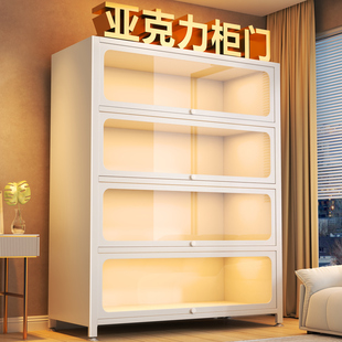 钢制书柜防尘模型谷子展示柜痛柜客厅收纳一体置物柜落地铁皮柜子