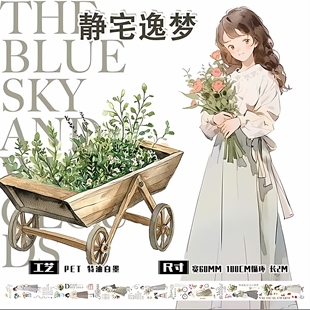 新款pet日系复古便宜人物装饰手帐人物胶带素材贴纸ins拼贴流麻