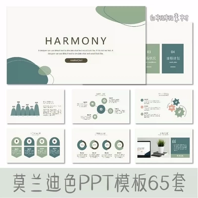莫兰迪色ppt模板高端动态简约高级感汇报年终工作总结毕业答辩