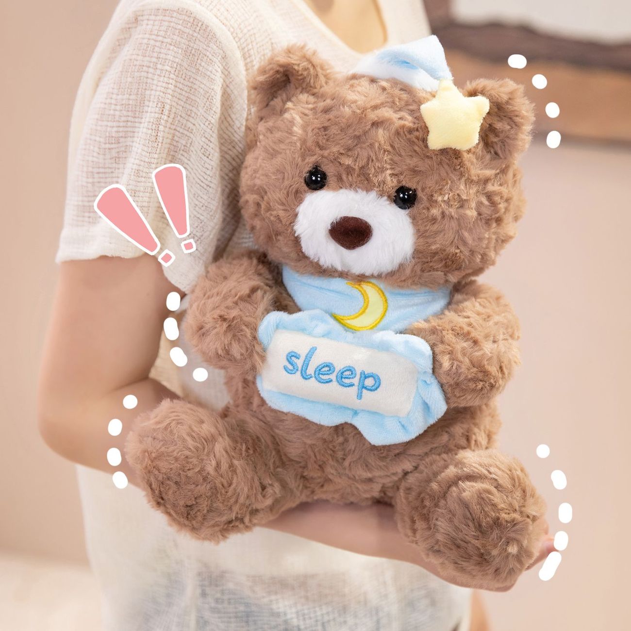 帽子晚安生日熊毛绒玩具