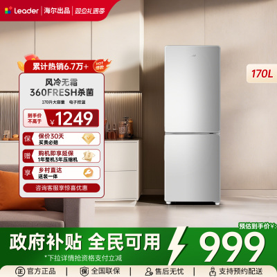 海尔出品统帅170L双开两门小冰箱