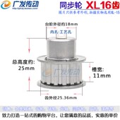 XL16T 16齿 XL型 同步轮 同步带轮 齿数16铝合金同步皮带轮