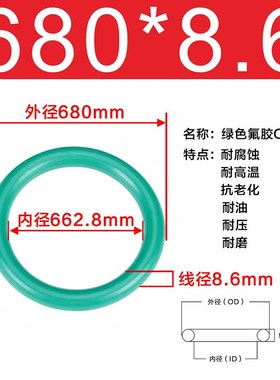 氟胶O型圈外径670/680/690/700/710/720/730/740/750/760/770*8.6