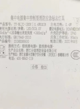 台谊TYST台谊消防应急灯TY-BLJC-1ROE安全出口疏U散指示灯集中控