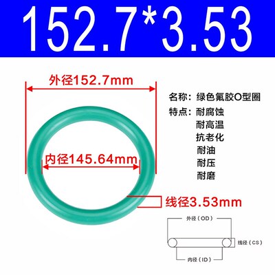 氟胶O型圈内径142.47/145.64/148.82/151.99/158.34/164.9*3.53