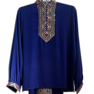 新疆舞蹈演出服装男装维族舞麦西莱甫民族特色衬衫长袖衬衣裤子