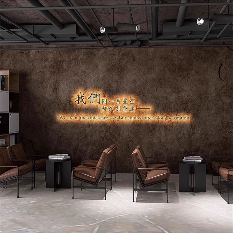 叙利亚砖纹壁纸网红餐饮烧烤店打卡墙布酒馆O装修水泥墙露营工业