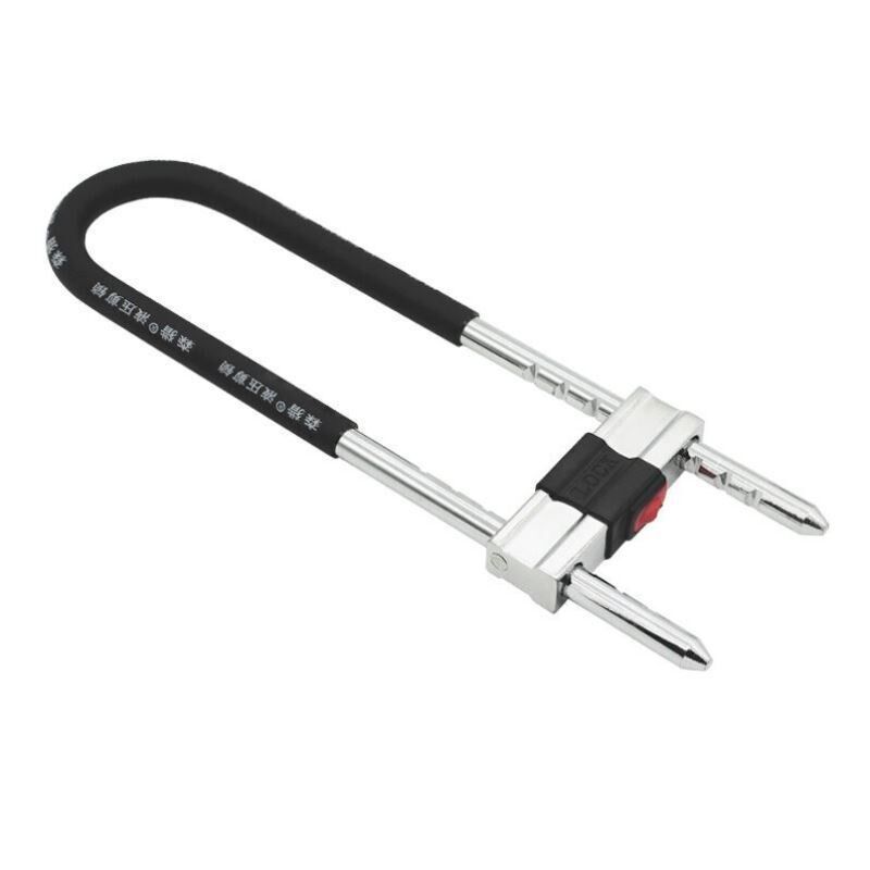 森猎锁具双开玻璃门锁抗剪加粗U型锁防盗锁N具电瓶车摩托车锁商铺