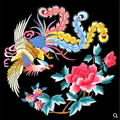 苏绣DIYe套件初学 凤穿牡丹 针迹扫描手工自学刺绣装饰画