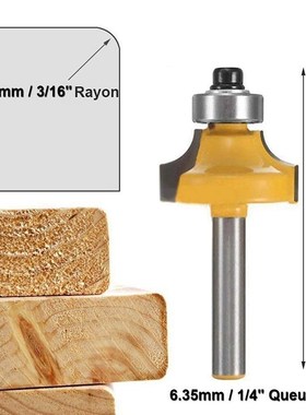 4Pcs 1/4 Inch Shank Round over Router Bits CoQrner Rounding
