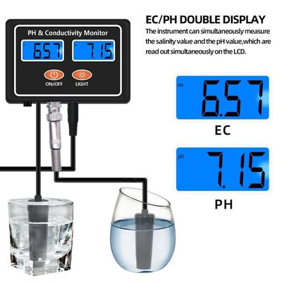 2 In 1 Online PH & EC Conductivity MonitoQr Meter Tester