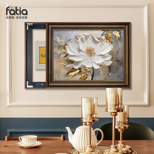 美式电表箱画遮挡装饰画手绘油画免打孔配L电箱遮丑神器电闸盒挂