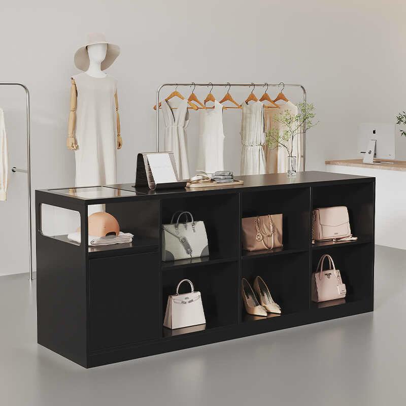 服装店中岛柜收银台带玻璃流w水台展示台柜台摆件饰品陈列柜吧台