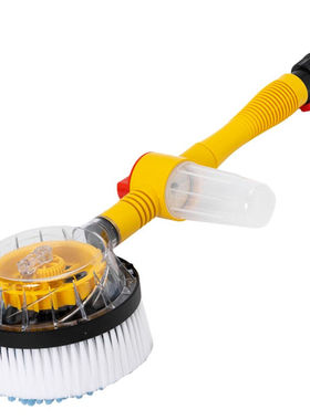 金诗洛K5000自动旋转水刷雪尼尔拖把便携式长柄T伸缩擦车刷子黄色