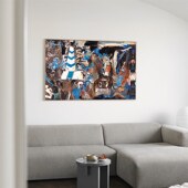 新中式 野兽派艺术家敦煌系列抽象简约H挂画狂野餐厅客厅装 饰画壁