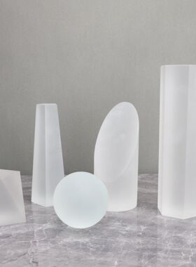 现代简约磨砂几何摆m件样板房售楼部卧室书房客厅餐厅厨房玄关饰