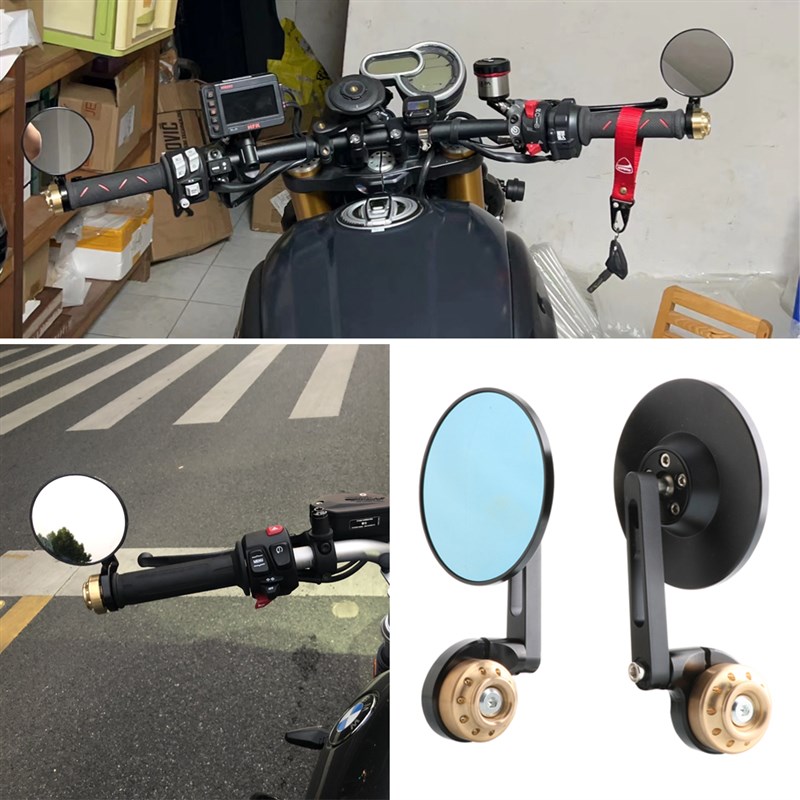使用凯旋T100 T120改装手把镜车把后视镜Trident 66W0三叉戟反光